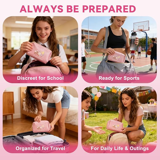 First Period Kit for Girls 9-12.Tween Period Starter Kit with spare Underwear, Educational Guide & Card in Gift Box - Thoughtful Puberty Gift (M)