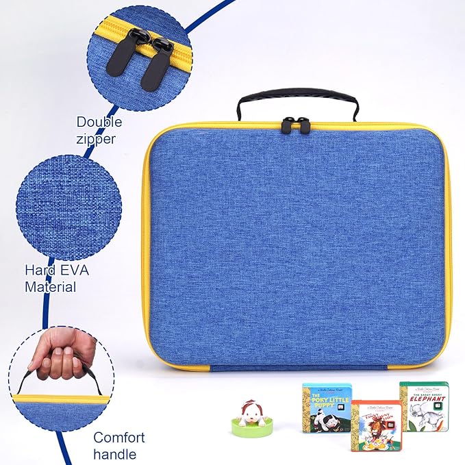 MGZNMTY Storage Case Compatible with Little Tikes Story Dream Machine Books for Kids, Storybook Projector Audio Play and Character Collection Toddler Toys Gifts Travel Box (Only Case) (Blue)