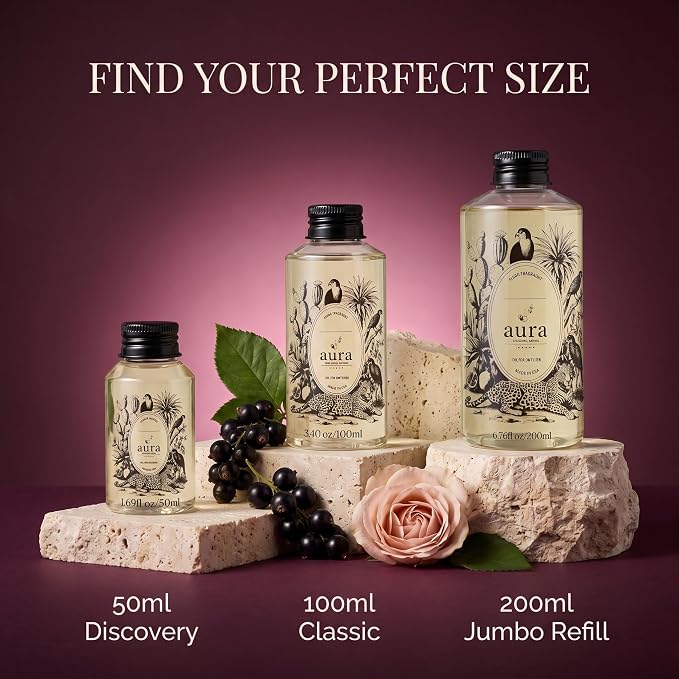Aura Cassis Fragrance Oil for Waterless Scent Diffuser - Inspired by L’Ombre Dans l’Eau | 3.4 fl oz / 100 ml Essential Oil Blend for Aromatherapy & Hotel Collection Diffuser