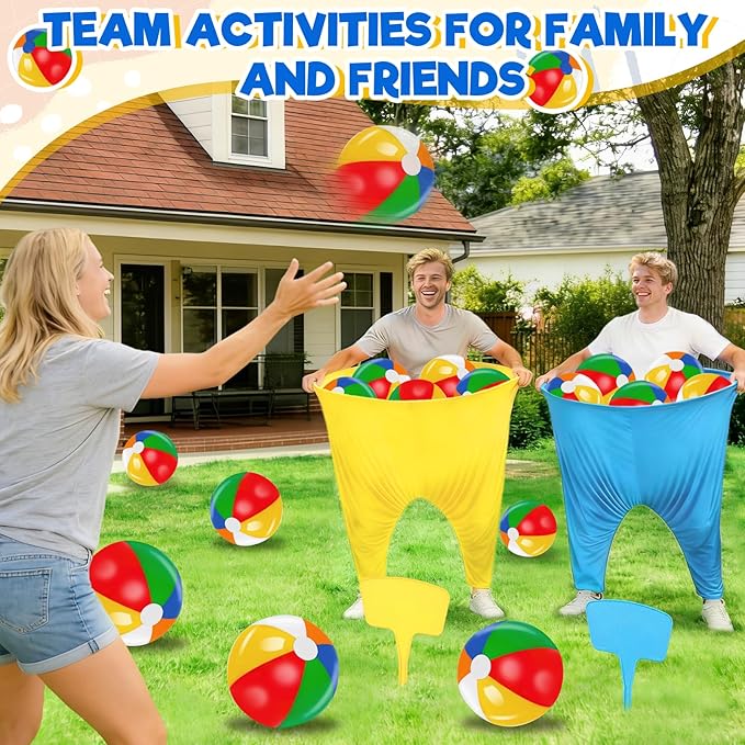 Granny Pants Yard Game, Granny Pants Party Game with Oversized Pants Bouncy Balls Ground Stakes Storage Bag and Air Pumps, Outdoor Tossing Games for Adults Family Carnival Party Reunion Gathering