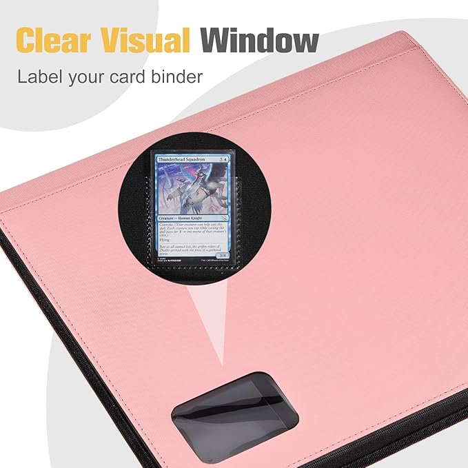 ProCase Top Loader Binder, 9 Pocket Holds 324 Toploaders, Waterproof PU Leather with Non-PVC Pockets for Trading Cards or Sports Cards, Compatible with TCG, MTG in 3"x4" Toploader -Pink