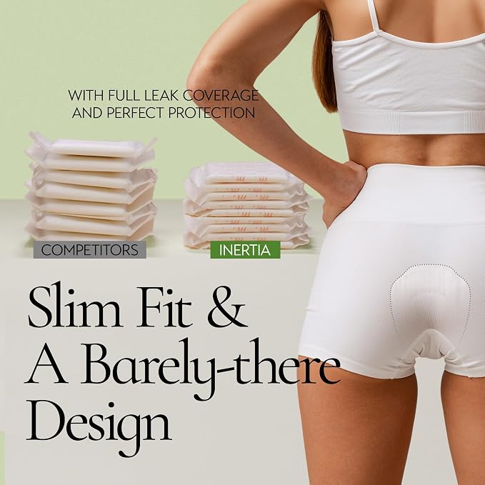 INERTIA The Prism Super – Truly Organic Ultra Thin & Leak-Proof Organic Cotton Korean Pads with Wings | Heavy Absorbency | Hypoallergenic, Super Absorbent, Chlorine-Free & Fragrance-Free (40 Count)