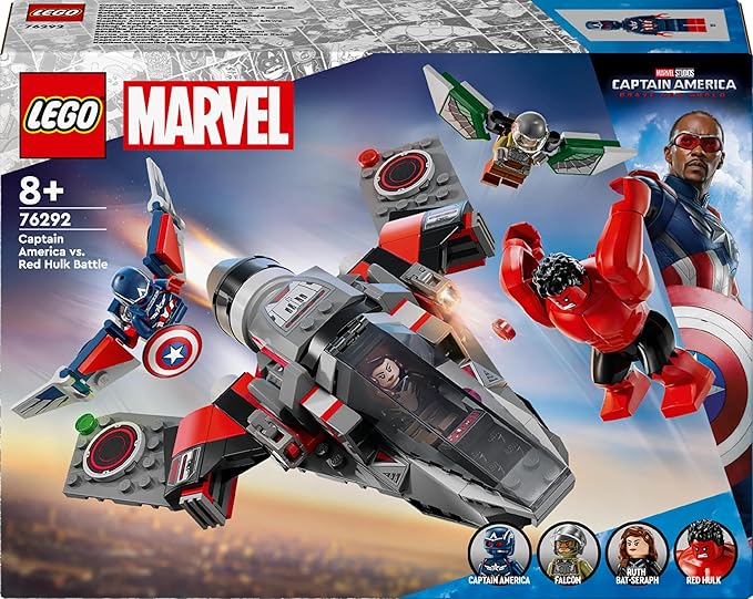 LEGO 76292 Marvel Captain America and the Red Hulk Battle Toy Toy Birthday Present Block Boys Girls Children 8 Years 9 10 Years Old Elementary School Marvel Toy Figure