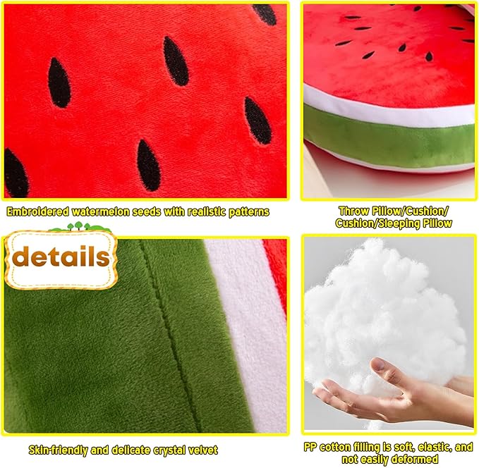 CHELEI2019 11.8" Watermelon Pillow Plush Cute Stuffed Fruit Cushion Hug Toy Gift for Kids