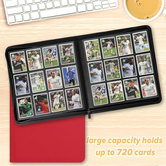 GERMUN Trading Card Binder 12 Pocket, 720 Pockets Card Binders, Card Collection Binder, Card Album Folder for MTG, TCG, Sports Cards, Game Cards (Red)