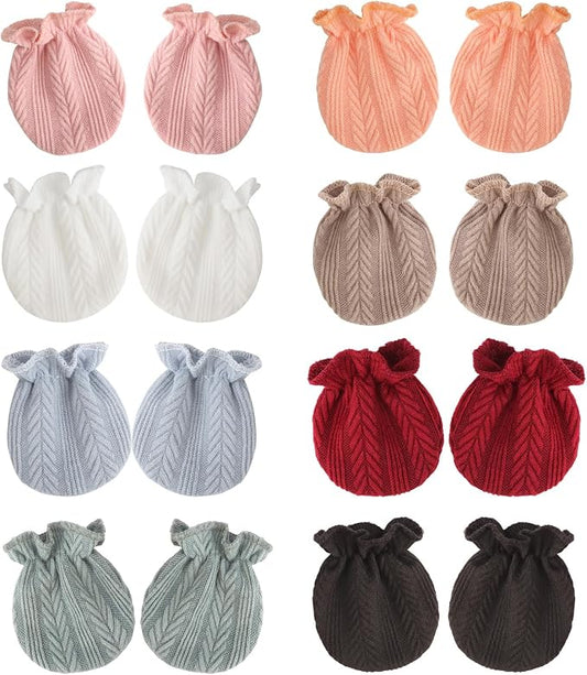 BQUBO Newborn Infant Toddler Mittens No Scratch Cotton Elastic Wrist Gloves Hypoallergenic for 0-6 Months Baby Boys Girls