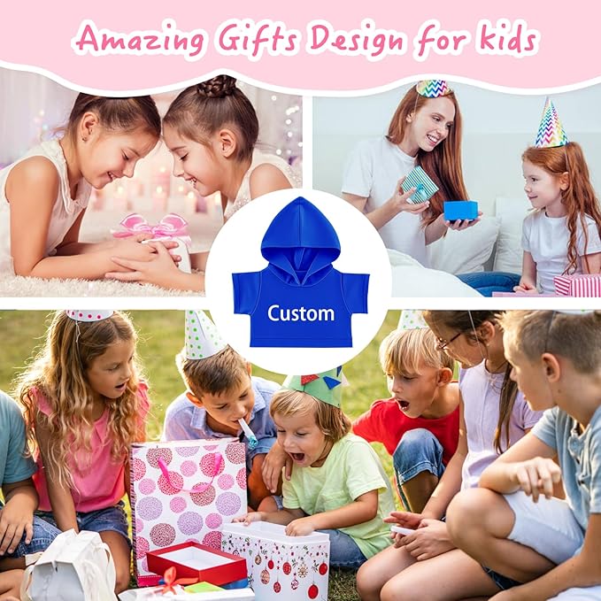 12 Pcs Personalized Teddy Bear Clothes with Photo Text, Custom Stuffed Animal Clothing Fit 8-16inch Stuffed Bear Clothes, Personalized Doll Clothing Make Your Own Plush Doll Shirt