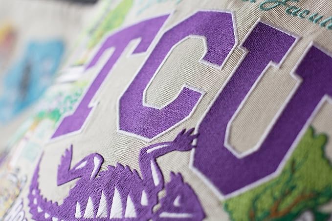 Catstudio Throw Pillow, Texas Christian University Embroidered Pillow - Collegiate Decorative Pillows for TCU Fans for Graduation, Game Day, Alums and Parents