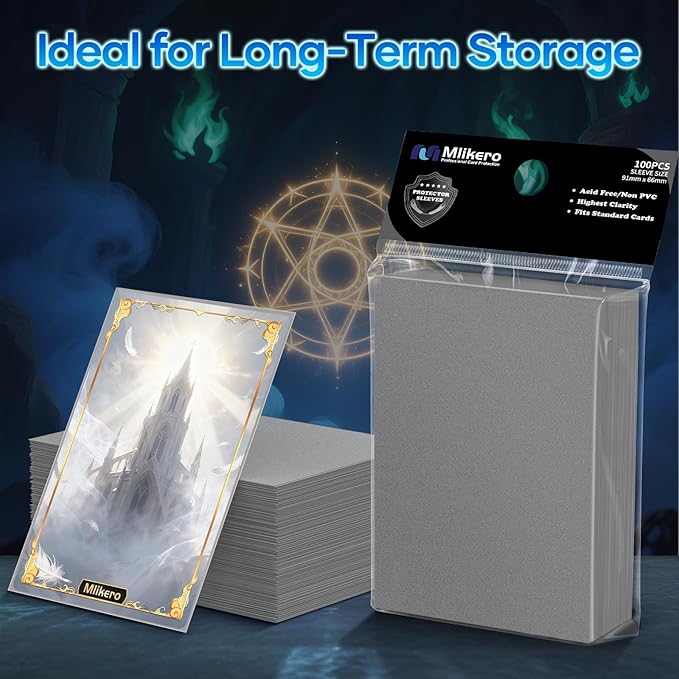 500 Count Card Sleeves, Matte Magic Card Sleeves, Smooth Shuffle & Tear Resistant, Fit for MTG, TCG, CCG (Silver)