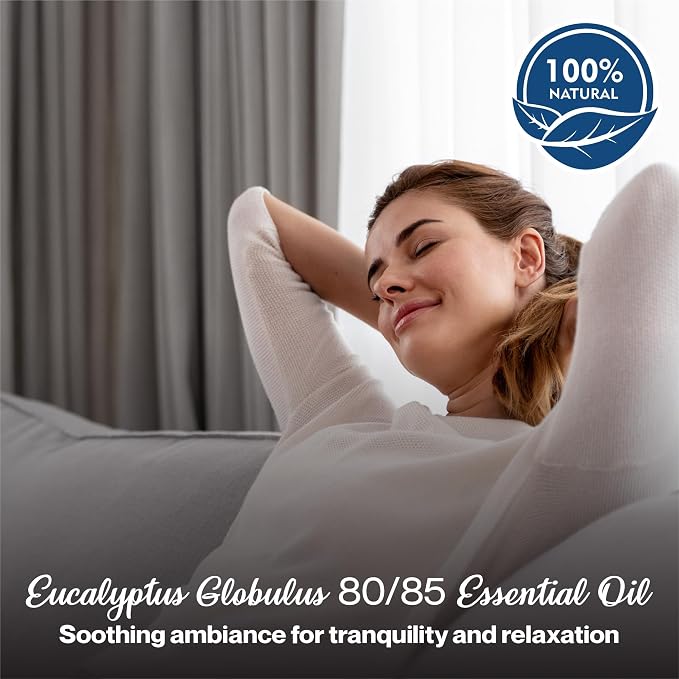 Eucalyptus Globulus 80/85 Essential Oil - 100% Natural Essential Oil - Premium Quality Home Essential Diffuser Oil for Aromatherapy and Skin Care 2oz