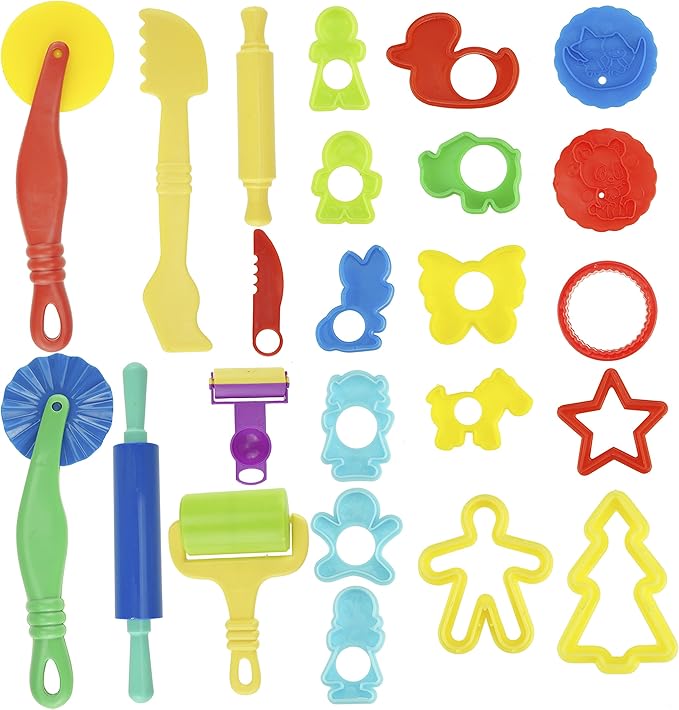 Kare & Kind® Set of 24pcs Smart Dough Tools Kit with Models and Molds, (Retail Packaging) (Animals)