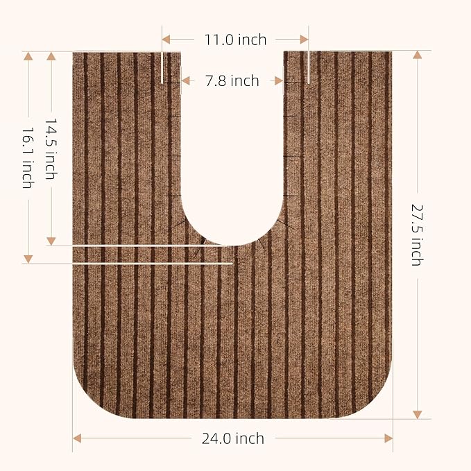 Round Commode Potty Training Mats for Boys, Toilet Training Mats, Potty Training Toilet Rugs, Toilet Rugs u Shaped,Toilet mats for Bathroom,Machine Repeatedly Washable(4 Pack,Brown)