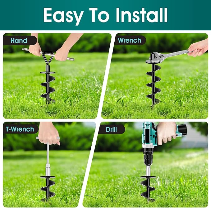 Ground Anchors Screw in, Heavy Duty Ground Trampoline Stakes High Wind Tent Stakes for Tent, Trampoline, Gazebo, Carport, Trap Anchor, Canopies, Swing Set