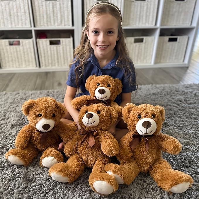 MorisMos Teddy Bear Stuffed Animal Bulk 12 Packs, 14'' Teddy Bears Bulk for Baby Shower, Small Teddy Bears in Bulk for Kids, Girls, Birthday, Valentines, Christmas