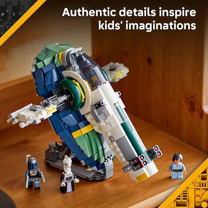 LEGO Star Wars: Attack of The Clones Jango Fett's Starship Building Toy - Pretend Play Set for Boys & Girls, Ages 9+ - Collectible Model Kit & Kids Room Decor - Gift for Birthdays - 75433