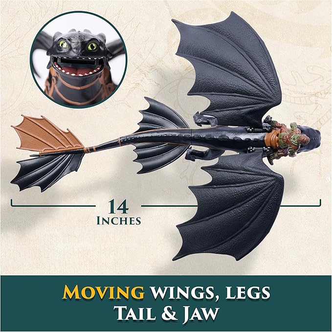 Dreamworks Dragons, How to Train Your Dragon, Toothless & Hiccup, Viking Duo Action Figures, Kids Toys for Boys Ages 4 and up