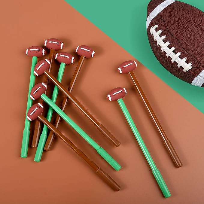 LiYiQ 50 Pcs Football Cartoon Cute Fun Pens Kawaii FootballShape Gel Black Ink Pen Cute Football Pens for Office Home Present