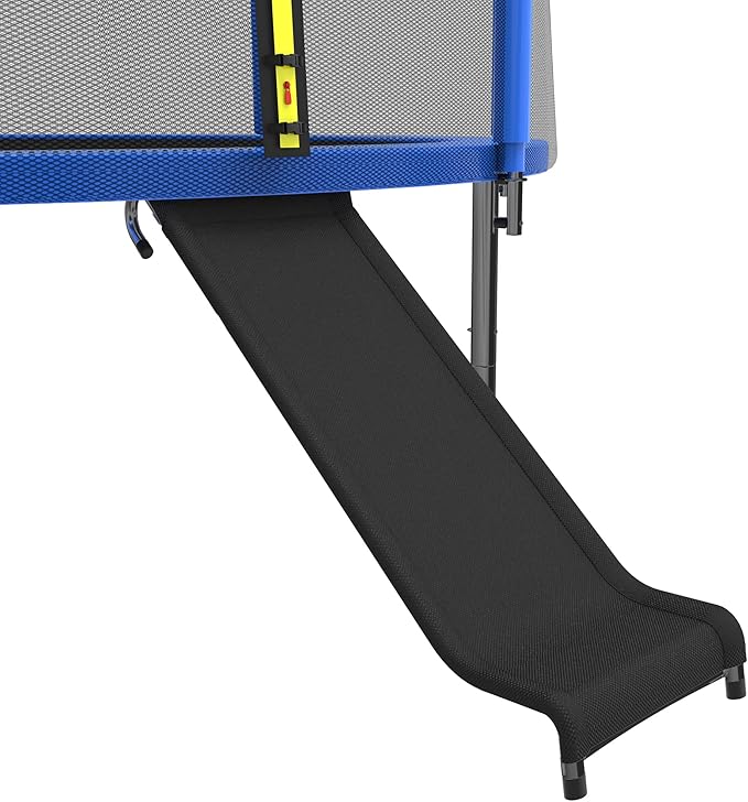 Trampoline Slide Attachment, Universal Outdoor Slide for Kids to Climb Up,Trampoline Accessories & Replacement Parts,Fits 10 12 14 15 ft Trampoline Frame (Black)
