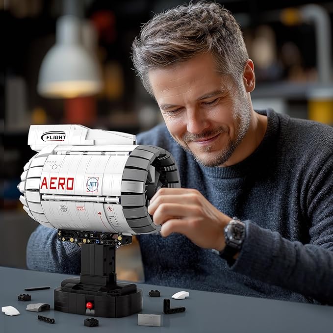 Reobrix Aircraft Engine Building Sets, Engine Model Kit That Works, Model Engine Kit for Adults with Motor 33019, STEM Mechanic Engineering Model Construction Toys for 14+ (1813 PCS)