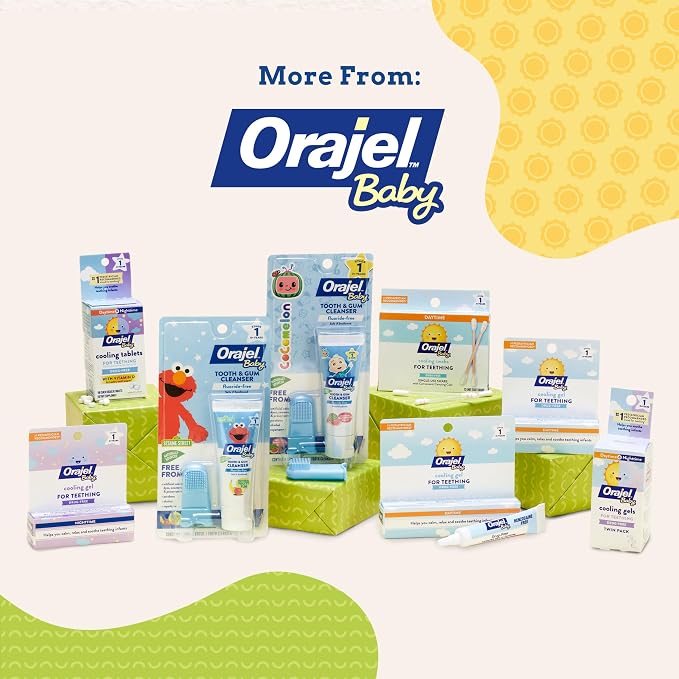 Orajel Baby Cooling Tablets for Teething with Vitamin D, 100 Quick Dissolve Tablets,White, (Pack of 2)