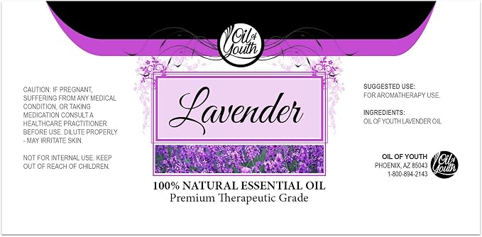 Oil of Youth Lavender Essential Oil for Aromatherapy (8 Fluid Ounces)
