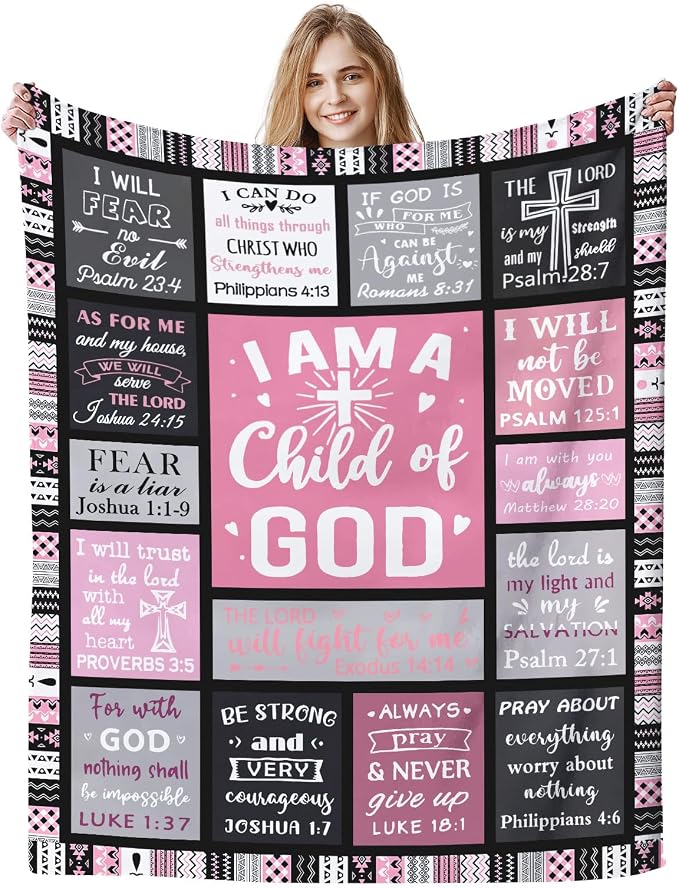 COMFAR Christian Gifts for Women Faith, Inspirational/Religious/Spiritual Gifts for Adults, Soft Throw Blankets for Women/Men, Personalized Blankets for Adults 40"x 50"