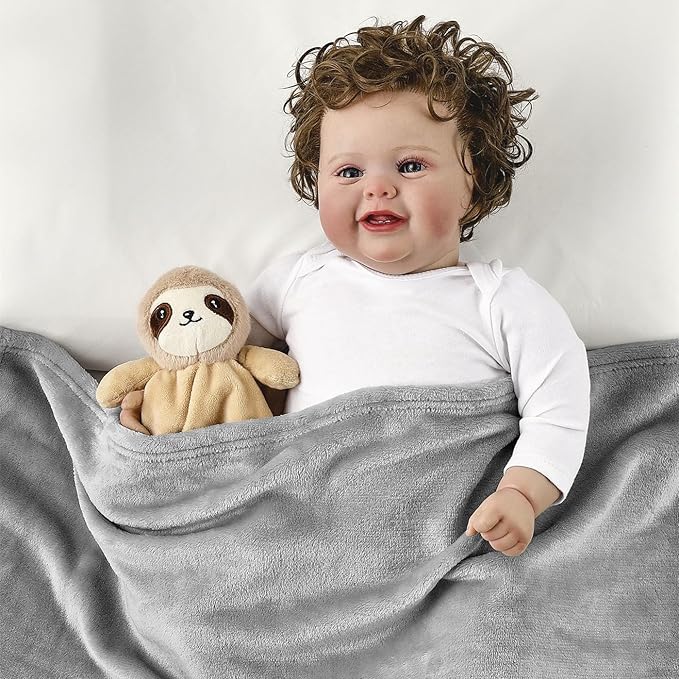 CREVENT Cozy Plush Baby Security Blanket, Loveys for Baby Girls and Boys, Birthday (Sloth)