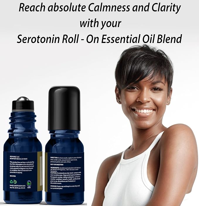 Calm Roll on Essential Oil Stress Relief Sandalwood Vetiver Destress Relaxation Calming Roller Aromatherapy Stick Self Care Purse Stocking Stuffer