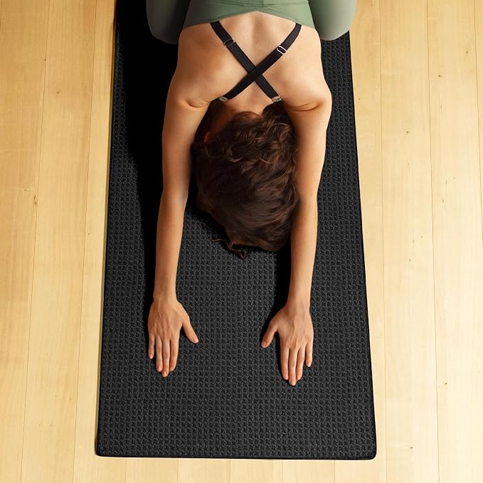 Hot Yoga Towel,Microfiber Yoga Mat Towels Non Slip for Hot Yoga Absorbent Microfiber Sweat Anti-Slip,Bikram,Pilates,Exercise,Fitness 28 inch X 72 inch Black 2 Pack