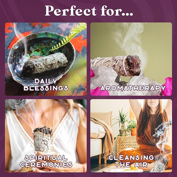 Purple Canyon Sage Smudge Kit - 24 Pack - White Sage Smudge Sticks Incense Kit for Meditation Home Cleansing Aromatherapy and Smudge Rituals - Bulk Refill Bundle