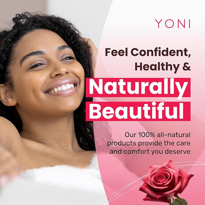 Yoni All-Natural Feminine Care Gel Wash | Powerful Plant-Based Daily Cleanser For Intimate Areas | Odor Control, Menstrual Support, Natural pH Balance | Women-Owned (Red Rose Blend)