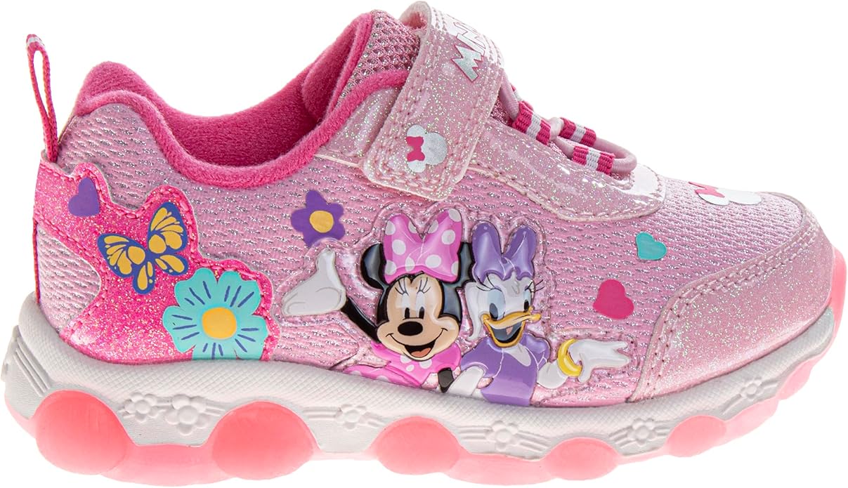 Girls Character Shoes Light Up Shoes LED Athletic Shoes for Girls Disney Princess Moana Little Mermaid Stitch Minnie Frozen Paw Patrol (Sizes: 5-10 Toddlers / 11-12 Little Kid)