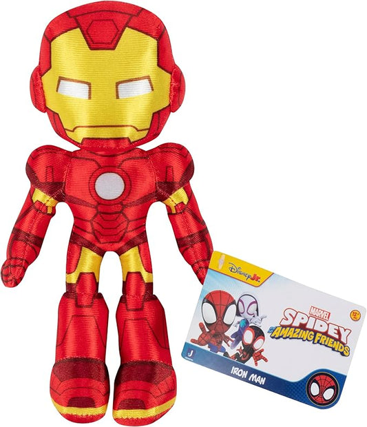 Marvel Spidey and His Amazing Friends 8" Iron Man Plush - Spider-Man Stuffed Animal Toy Figure - Officially Licensed - Spider-Verse Easter Basket Stuffer Gift for Kids, Boys, Girls