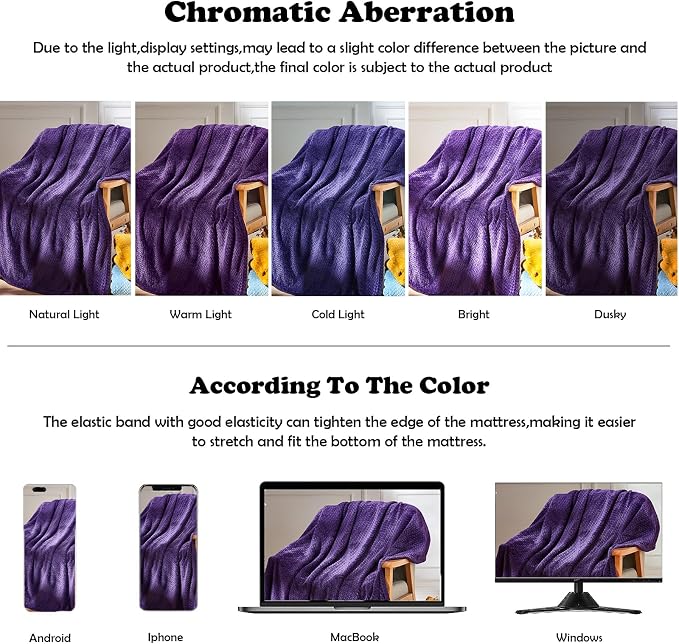 NEWCOSPLAY Fleece Leaves Pattern Throw Blanket, Dark Purple, 50"x60" | Super Soft Throw Blanket, Lightweight Cozy Bed Sofa Blanket, Premium Silky Flannel Fleece, Travel Blanket for All Season Use