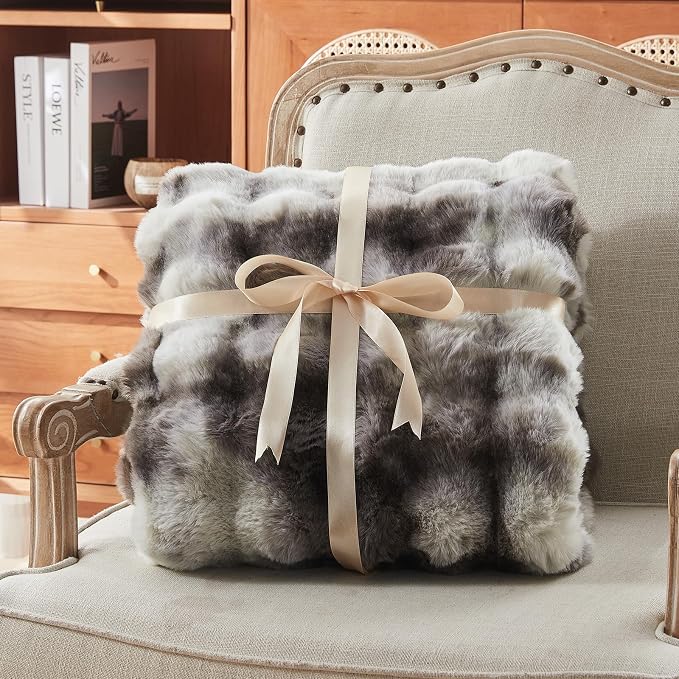 Faux Fur Twin Blanket for Couch, 1000 GSM Cozy Fuzzy Fluffy Soft Plush Thick Bubble Sherpa Blanket for Sofa Bedroom Living Room, Mothers Day Birthday Gifts for Women Home Decor