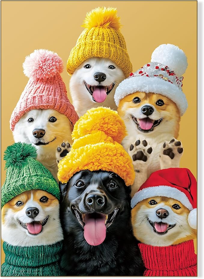 1000 Pieces Jigsaw Puzzles for Adults and Teens and Family Happy Game Time Animal Cute Funny Puzzle (Paws in Hats)