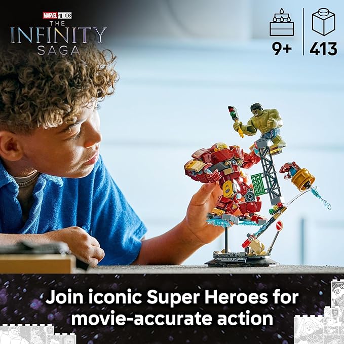 LEGO Marvel Epic Battle: Hulkbuster vs. The Hulk Building Toy for Boys & Girls - Avengers: Age of Ultron Display & Play Set W/2 Minifigures for Kids, Ages 9+ - Gift Idea for Birthdays - 76343