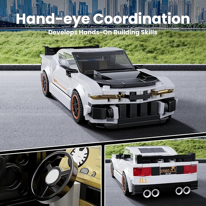 Mould King ZL-1 Classic Sports Car Building Kits, MOC Racing Car Toys Model, Vehicle Blocks Set Suitable for Boys to Build, House Decoration Gifts for Kids and Adults 27083 (421 Pcs)