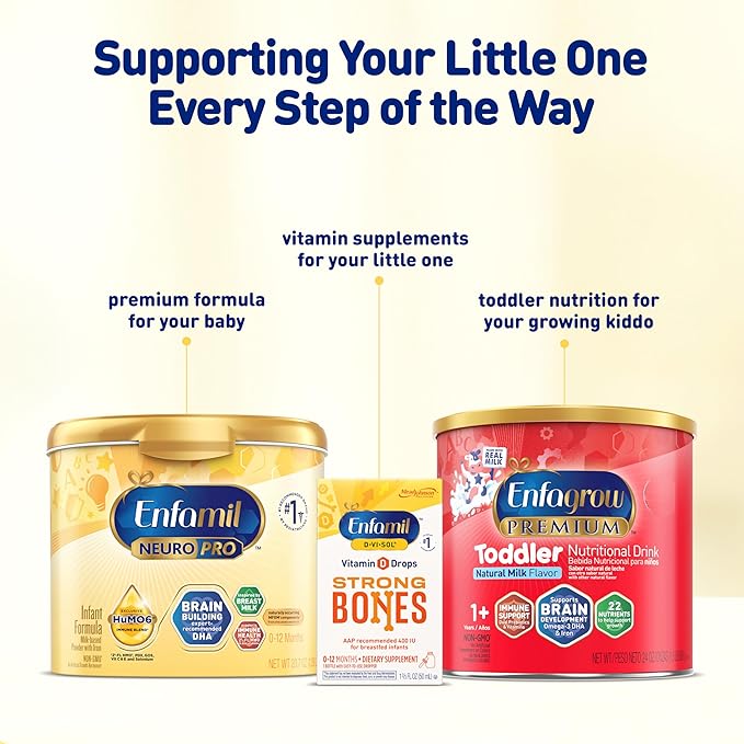 Enfamil NeuroPro Baby Formula, Triple Prebiotic Immune Blend with 2'FL HMO & Expert Recommended Omega-3 DHA, Inspired by Breast Milk, Non-GMO, Reusable Tub, 20.7 Oz (Packaging May Vary)
