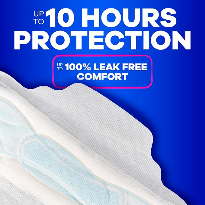 Always Maxi Feminine Pads for Women, Size 2 Long Super Absorbency, with Wings Unscented, 32 Count