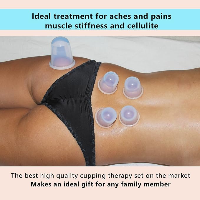 Cupping Kit for Massage Therapy - 8 Silicone Massage Cups for Arthritis Relief, Pain Reduction, Anti-Aging & Cellulite Treatment - Cupping Set (2XL, 4L, 2M)