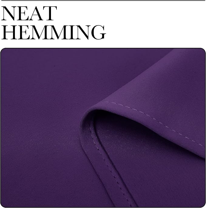 NICETOWN RV Blackout Curtains for Camper Windows, Royal Purple, 34" x 30", Set of 2, Kitchen Curtains, Short Blackout Drapes, Thermal Insulated Rod Pocket Window Treatment Draperies for Nursery