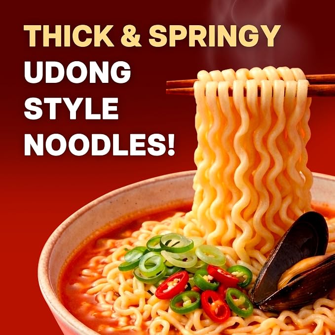 Nongshim Neoguri Spicy Seafood with Udon-Style Noodle, 4.2 Ounce (Pack of 10)