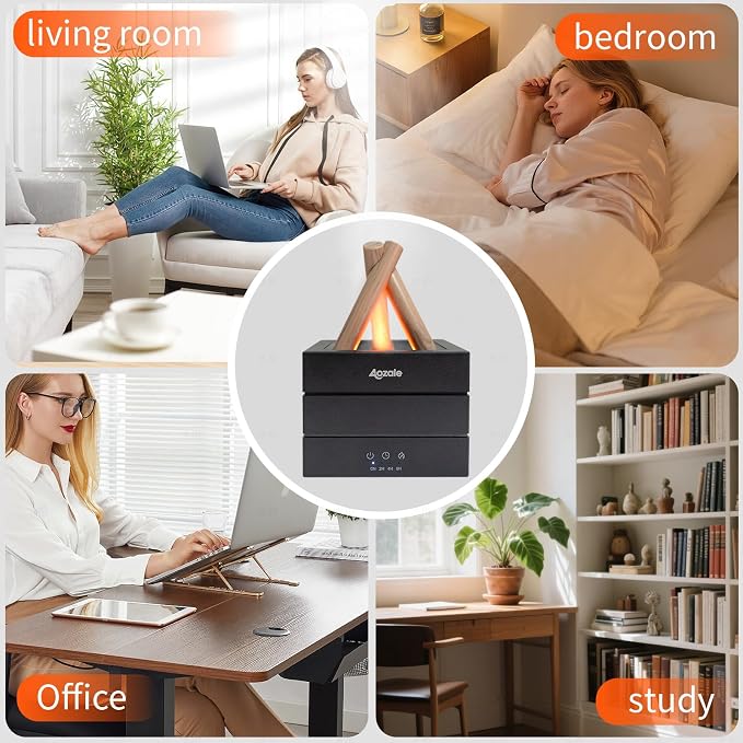 Campfire Flame Fire Diffuser, Bonfire Aromatherapy Essential Oil Diffuser, 280ML Ultrasonic Mist Humidifier with Remote, 7-Color LED, Timer, Auto Shut-Off for Bedroom, Office, Yoga, Gifts