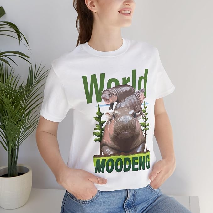 YOUNG GREEN Moo Deng Cute Sweatshirt Moo Deng Bouncy Pig T-Shirt The Cute Baby Hippo Sweatshirt Gift For Womens