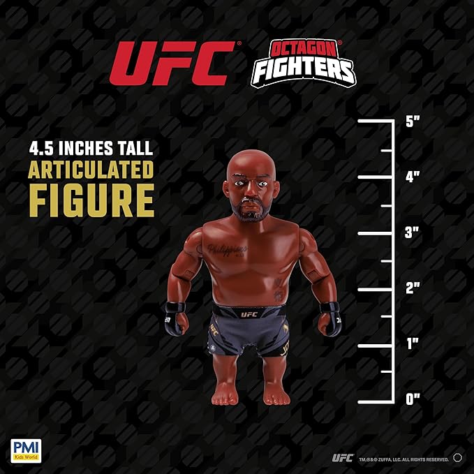 UFC 4.5-Inch Articulated Action Figure – Jon Jones with Accessories | Official UFC Collectible by PMI | 1 Pack Window Box | 4 Fighters to Collect