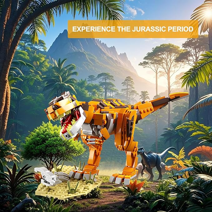 Jurassic Dinosaur Blocks Toys Set Compatible with Lego,656 Pcs Dinosaur Park World Toys for Age 7 8 9 10 11 12 13 14 Years,Giganotosaurus Toy for 7-9 Year Old Boy Christmas Birthday