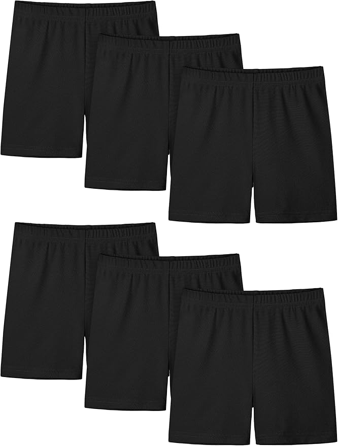 Resinta 6 Pack Girls Bike Shorts Under Dress Dance Cartwheel Shorts for Toddler Kids Summer Clothes Multicolor