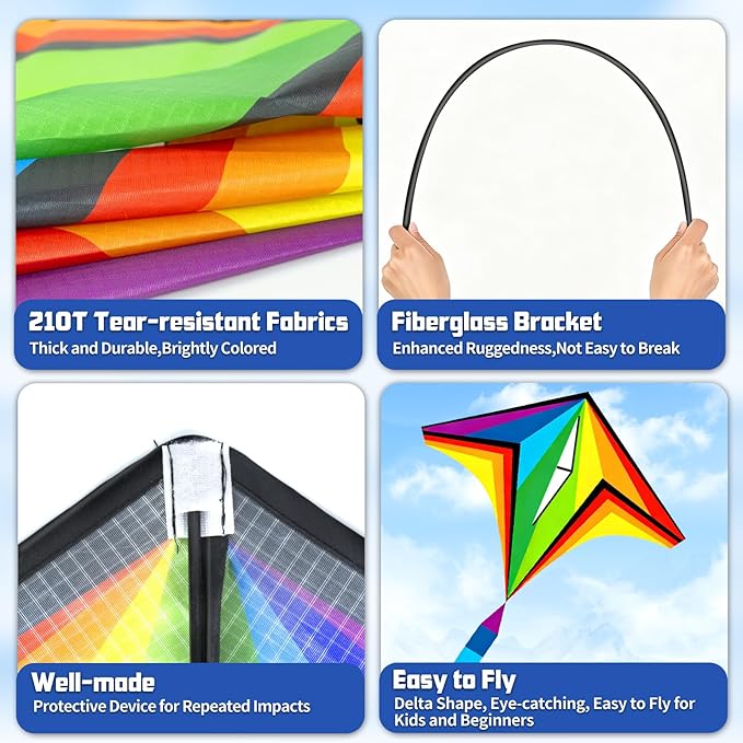 Kites for Kids Ages 4-8 8-12, Beginner Kite for Adults Easy to Fly Kids Kites for Toddlers Age 3-5 with Handle and 328FT String for Family Outdoor Games and Activities