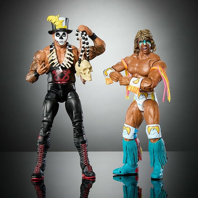 Mattel WWE Ultimate Edition Action Figure 2-Pack, Greatest Grudges '92 Collectible Set with Ultimate Warrior & Papa Shango 6-inch Superstars & Accessories